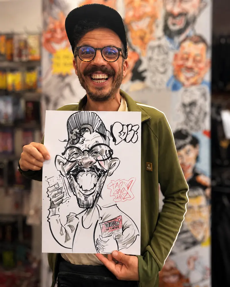 Caricaturi live — în direct