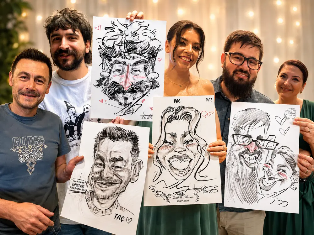 Caricaturi live — în direct